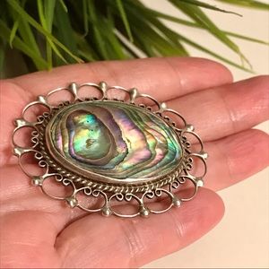 VTG Sterling Silver Mother of Pearl Pin Pendent